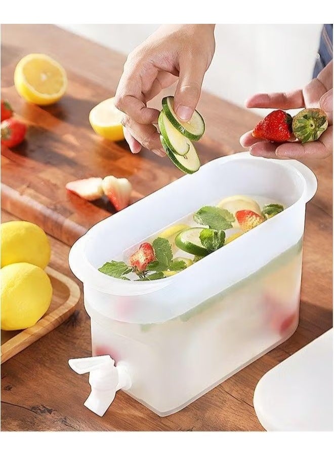 EETU Iced Beverage Dispensers,3.5L Cold Water Pitcher In Refrigerator With Faucet,Plastic Large Capacity Dispenser,Lemonade Fruit Teapot Drink Dispenser For Daily Use - Image 4